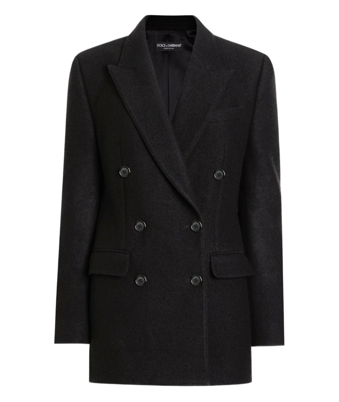 DOLCE&GABBANA Черное шерстяное пальто, фото 1