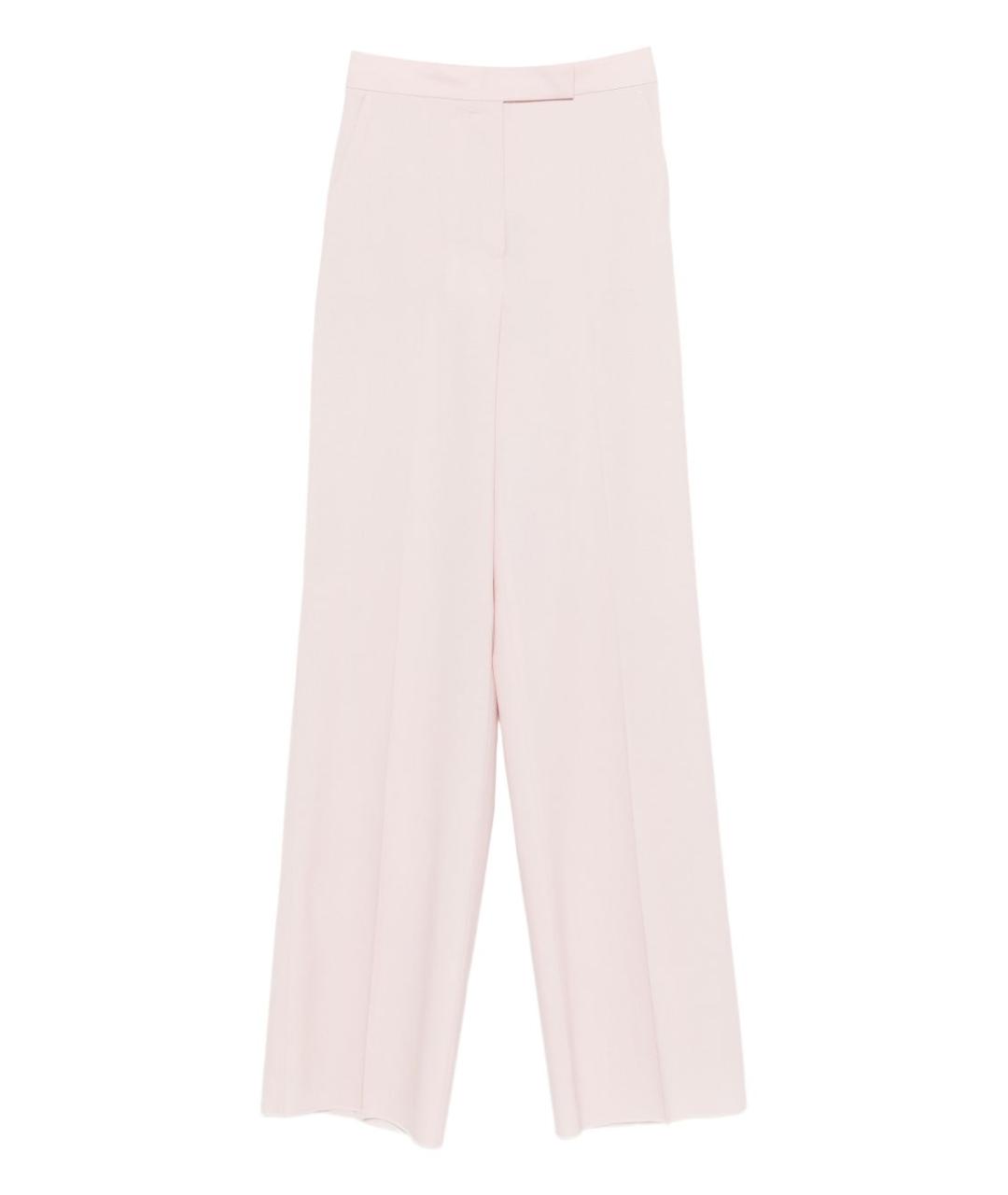 MAX MARA Розовые шерстяные прямые брюки, фото 1