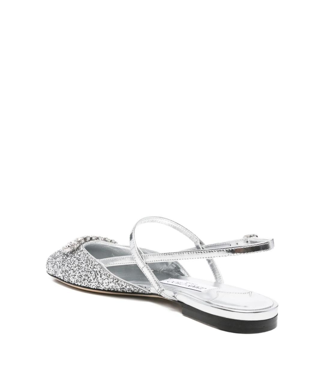 JIMMY CHOO Серебряные балетки, фото 4