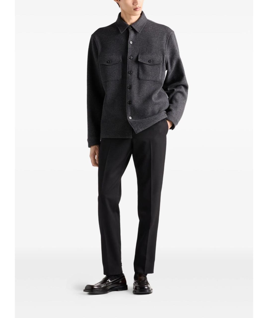 PRADA Черные шерстяные классические брюки, фото 5