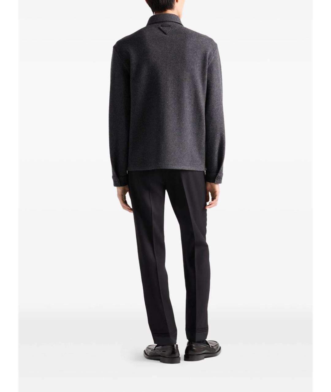 PRADA Черные шерстяные классические брюки, фото 3