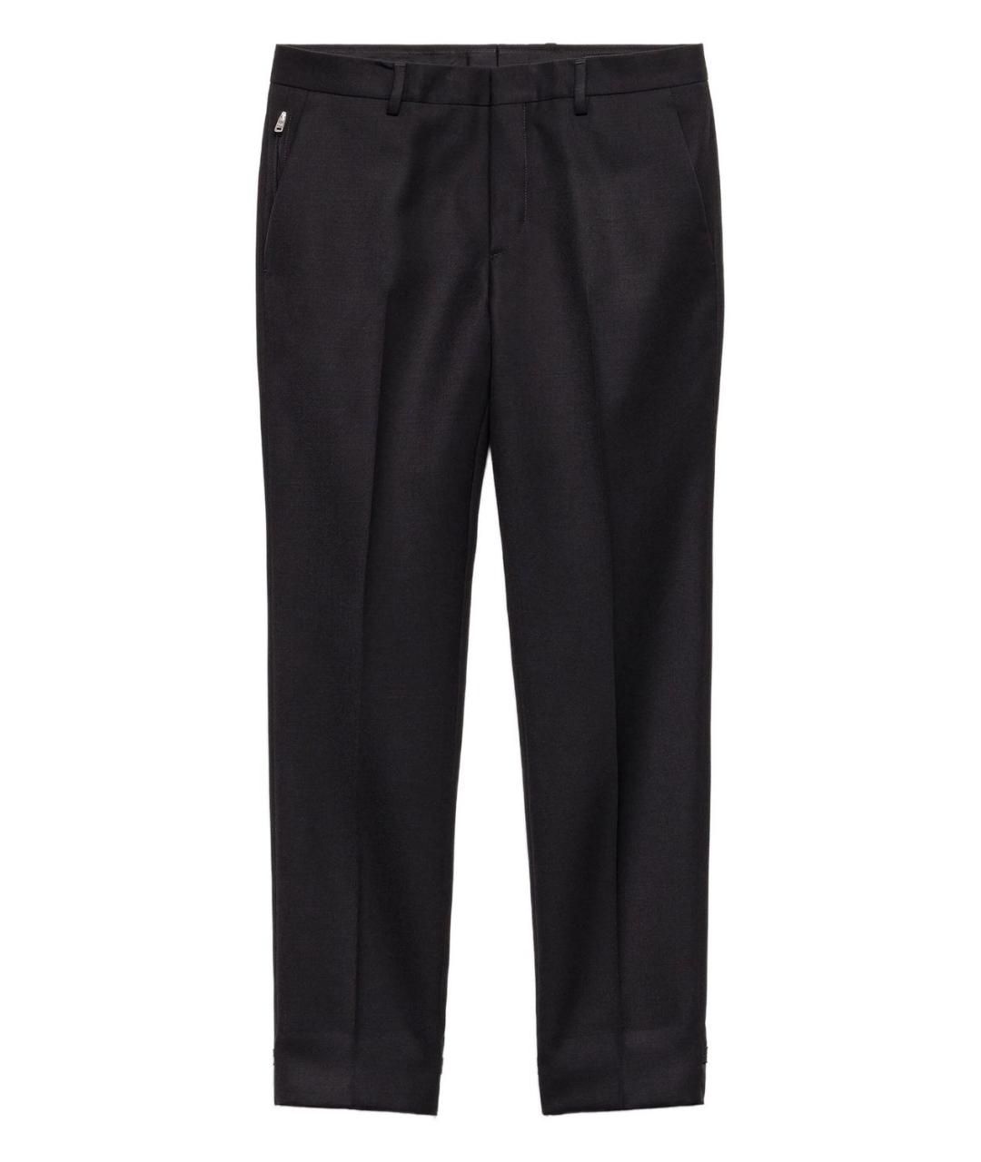 PRADA Черные шерстяные классические брюки, фото 1