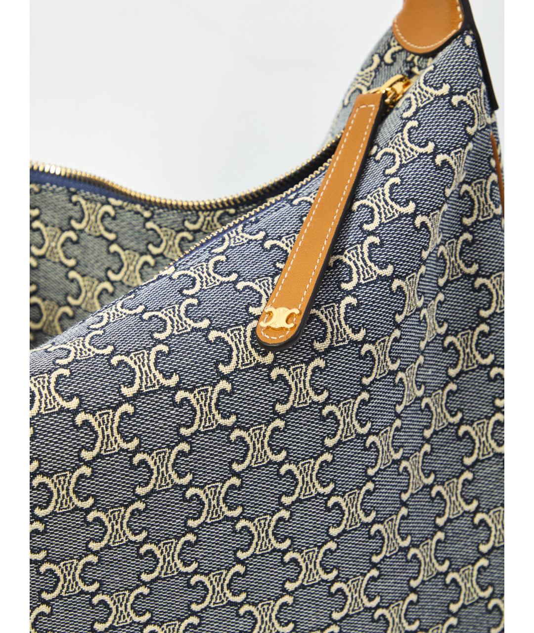 CELINE Синяя сумка с короткими ручками, фото 4