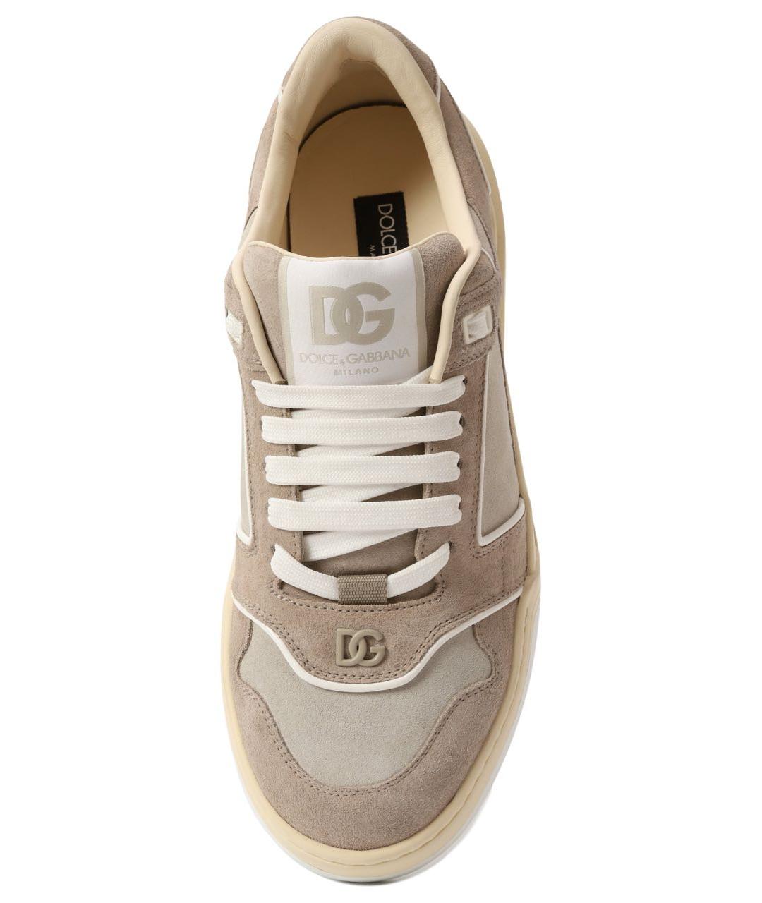 DOLCE&GABBANA Бежевые замшевые кеды, фото 4