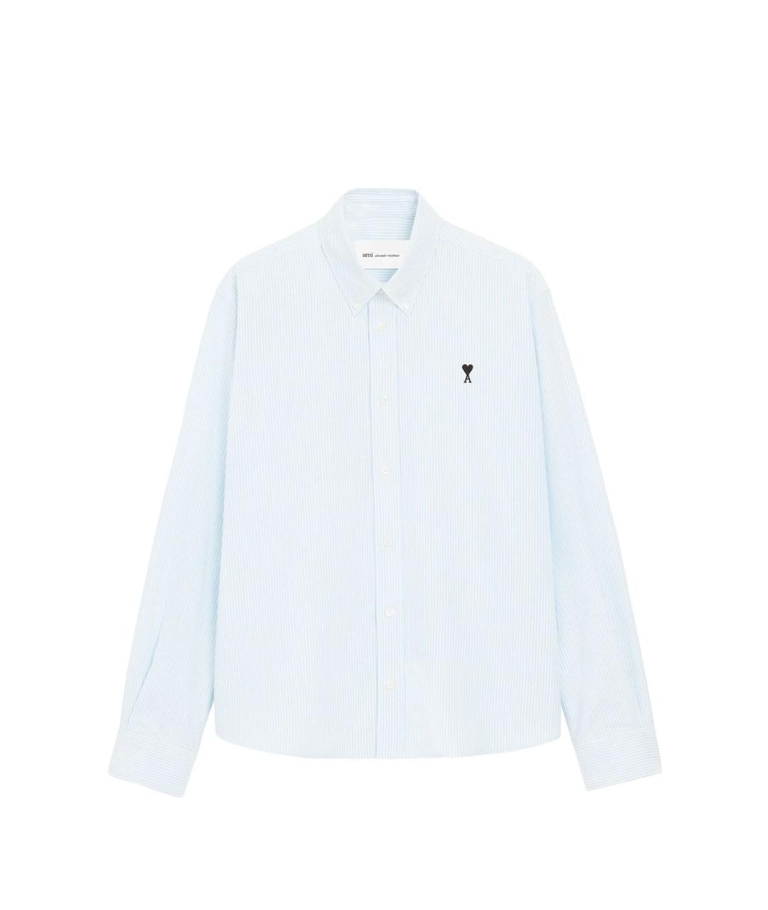 Ami Paris Голубая хлопковая кэжуал рубашка, фото 1