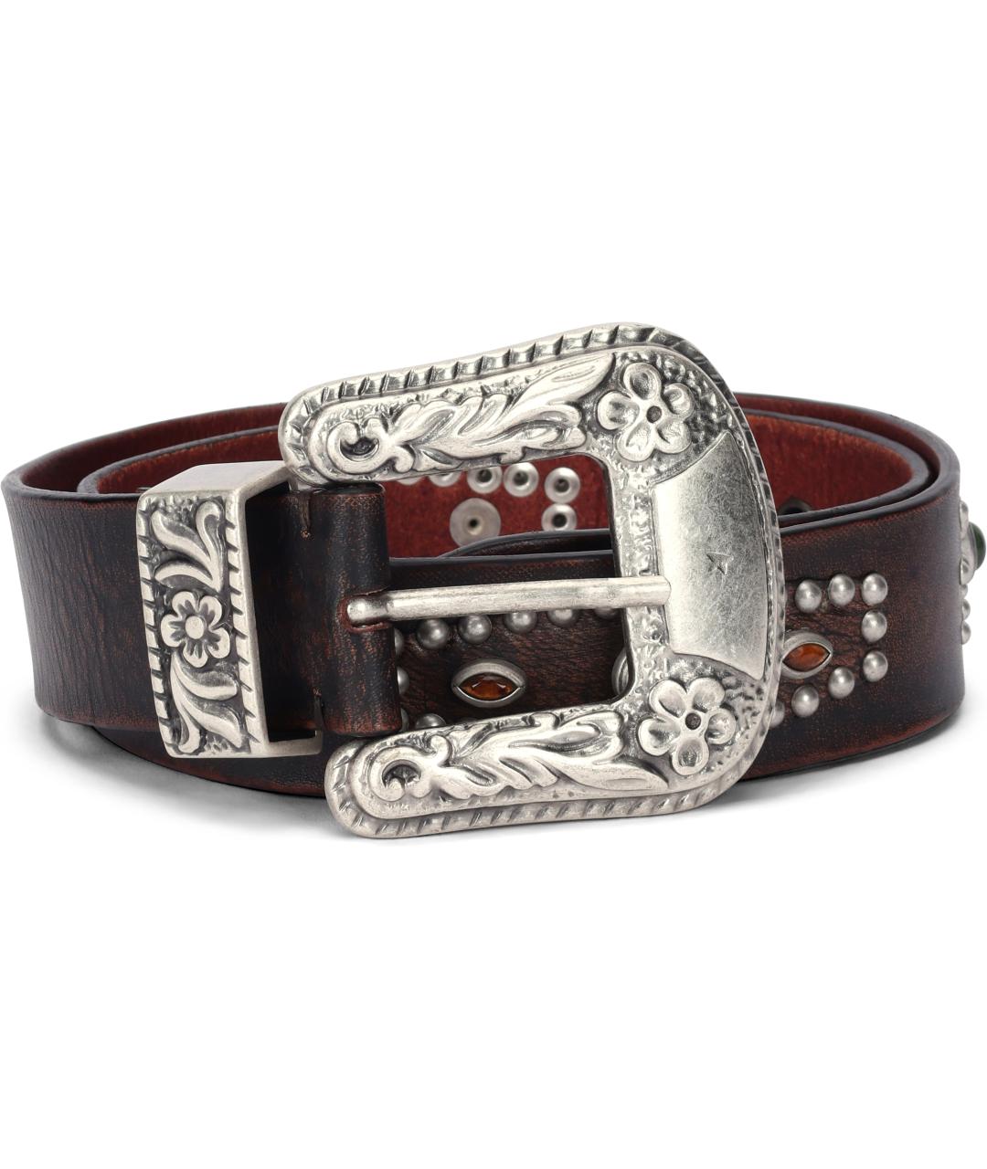 GOLDEN GOOSE DELUXE BRAND Бордовый кожаный ремень, фото 2