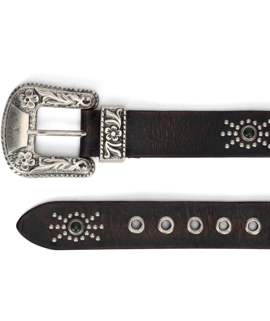 GOLDEN GOOSE DELUXE BRAND Бордовый кожаный ремень, фото 3