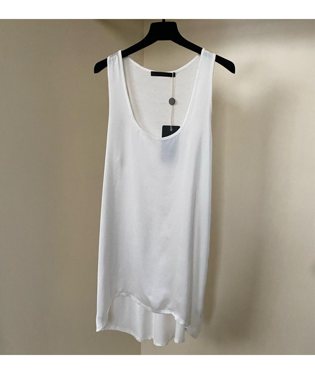 LES COPAINS Белая атласная майка, фото 4