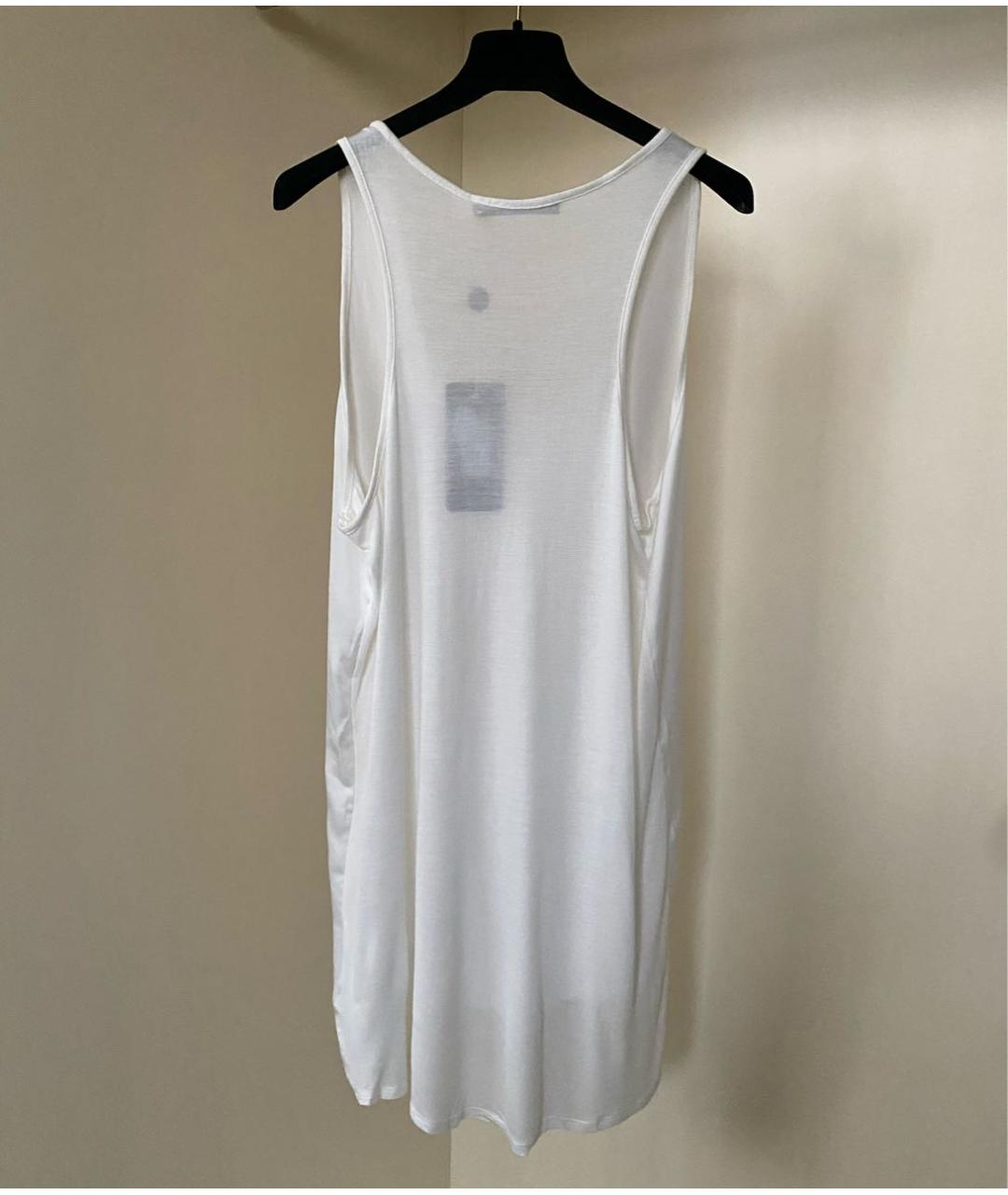 LES COPAINS Белая атласная майка, фото 6