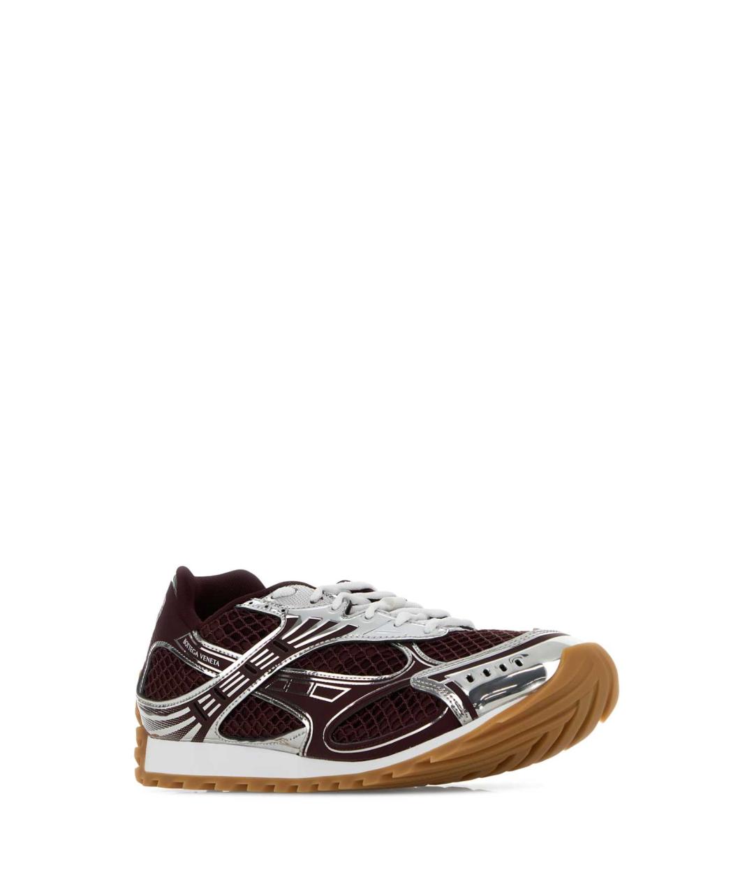 BOTTEGA VENETA Бордовые синтетические низкие кроссовки / кеды, фото 2