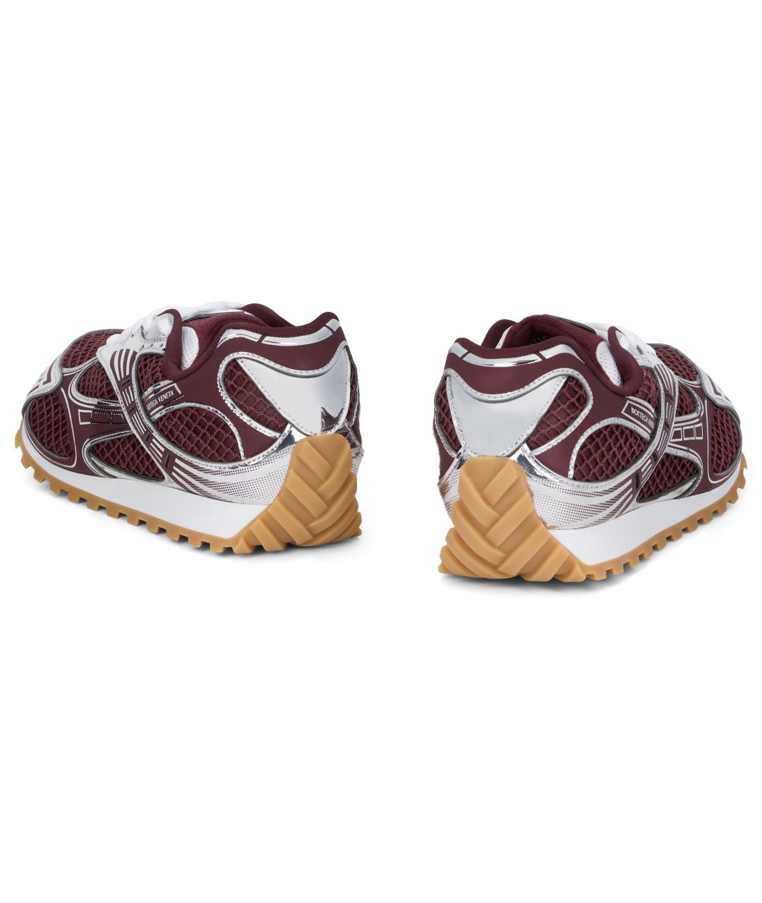 BOTTEGA VENETA Бордовые синтетические низкие кроссовки / кеды, фото 4