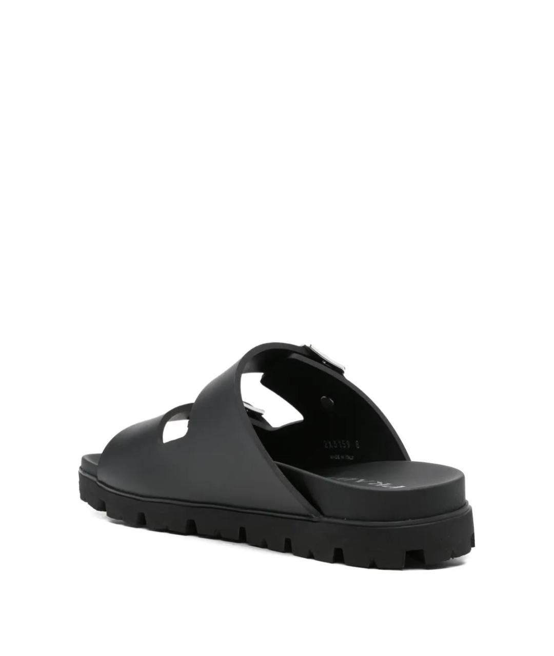 PRADA Черные кожаные сандалии, фото 3