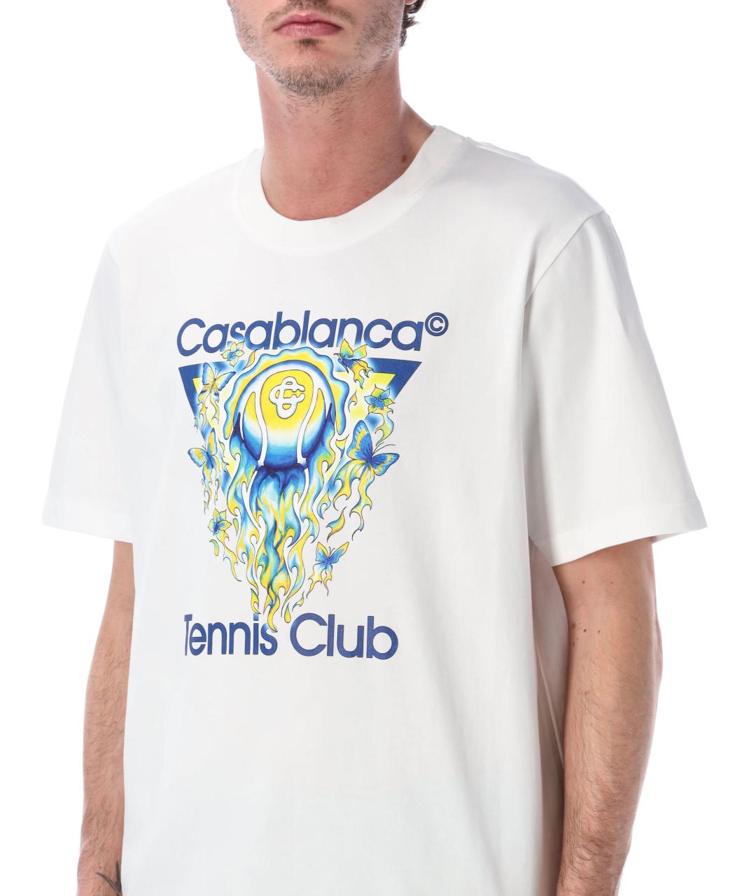 CASABLANCA Белая хлопковая футболка, фото 3