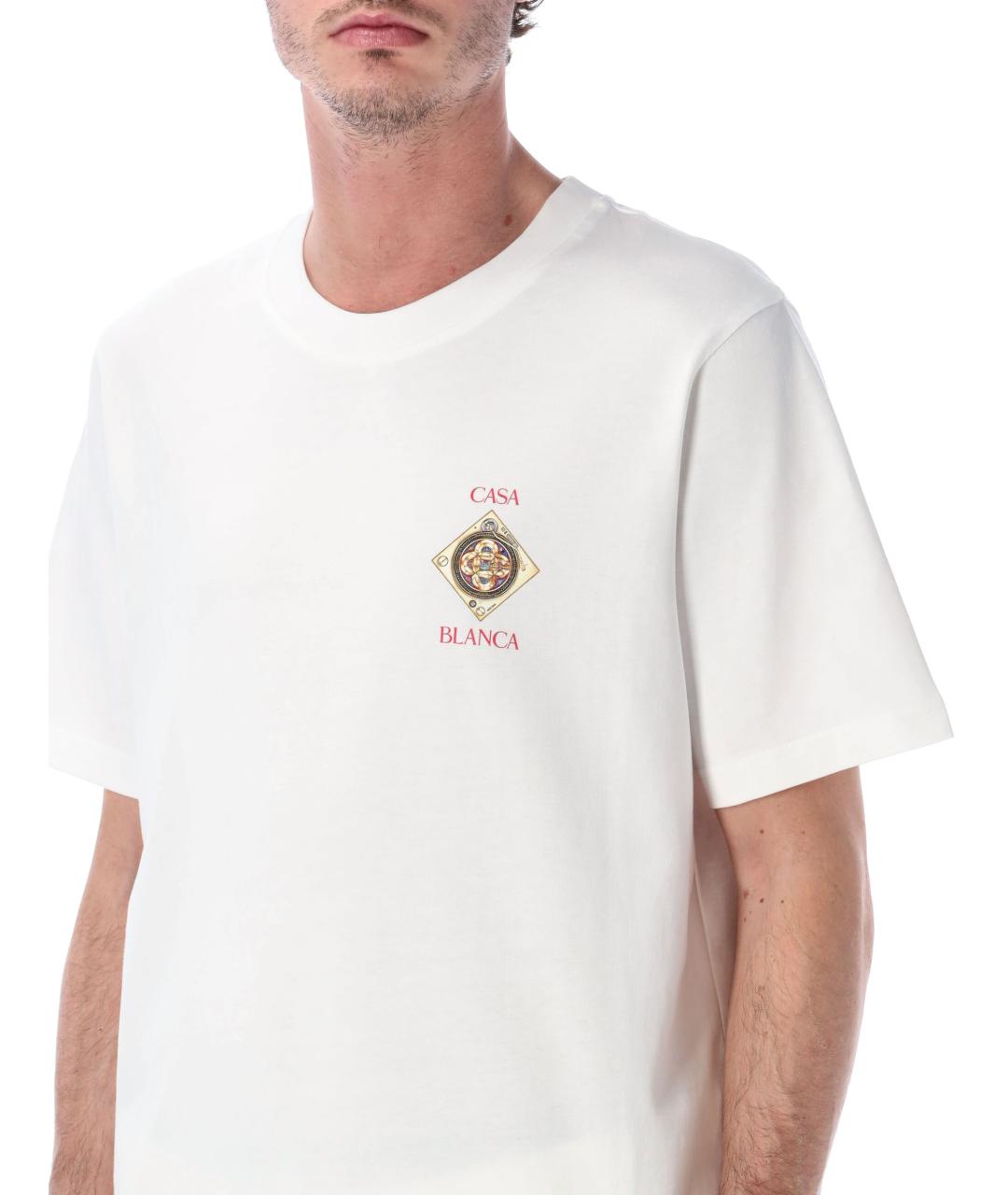 CASABLANCA Белая хлопковая футболка, фото 3