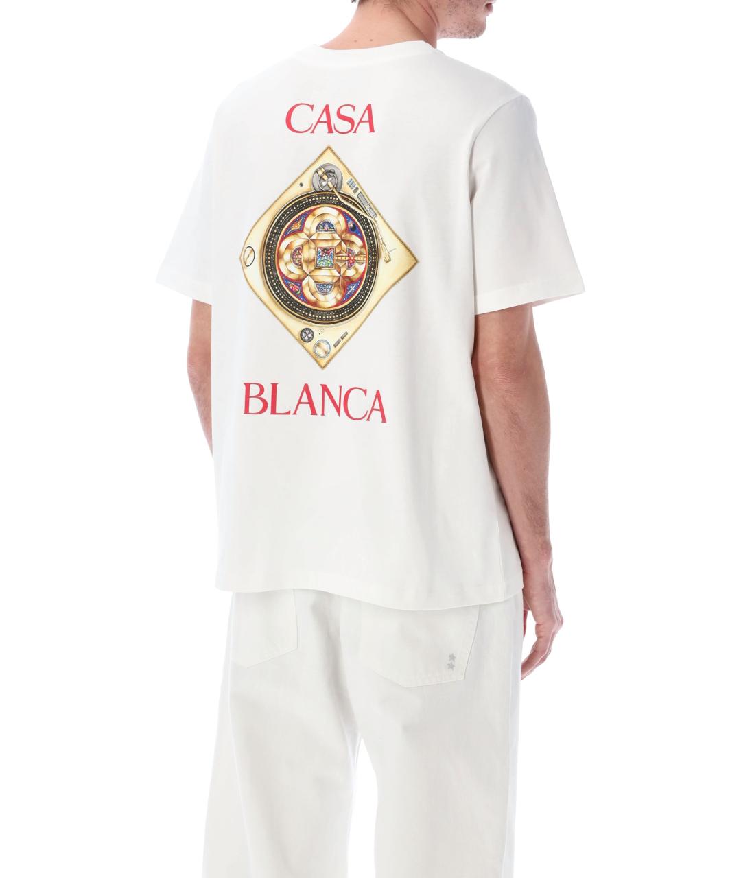 CASABLANCA Белая хлопковая футболка, фото 2