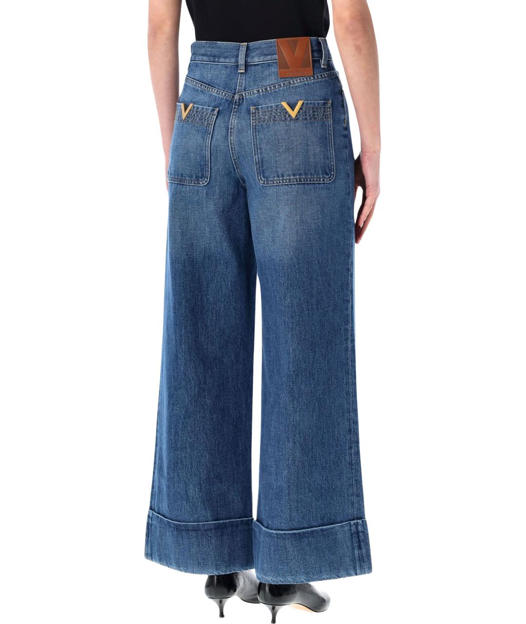 VALENTINO Синие хлопковые джинсы клеш, фото 2