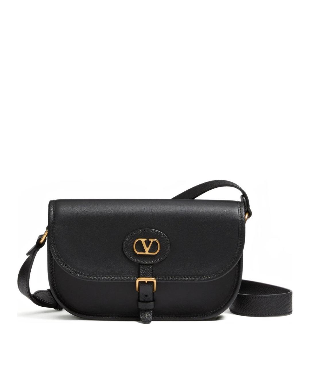 VALENTINO Черная кожаная сумка на плечо, фото 1