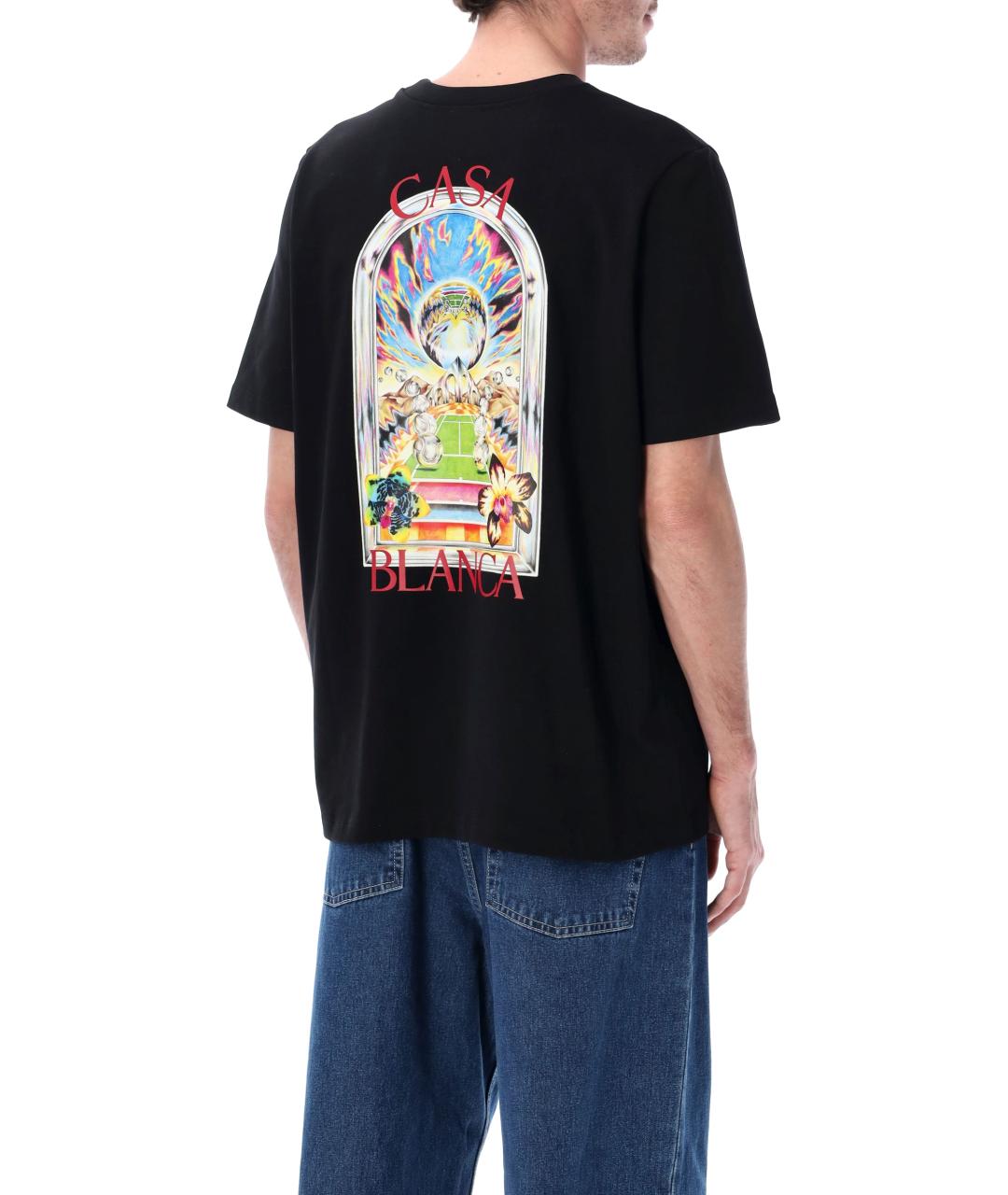 CASABLANCA Черная хлопковая футболка, фото 2