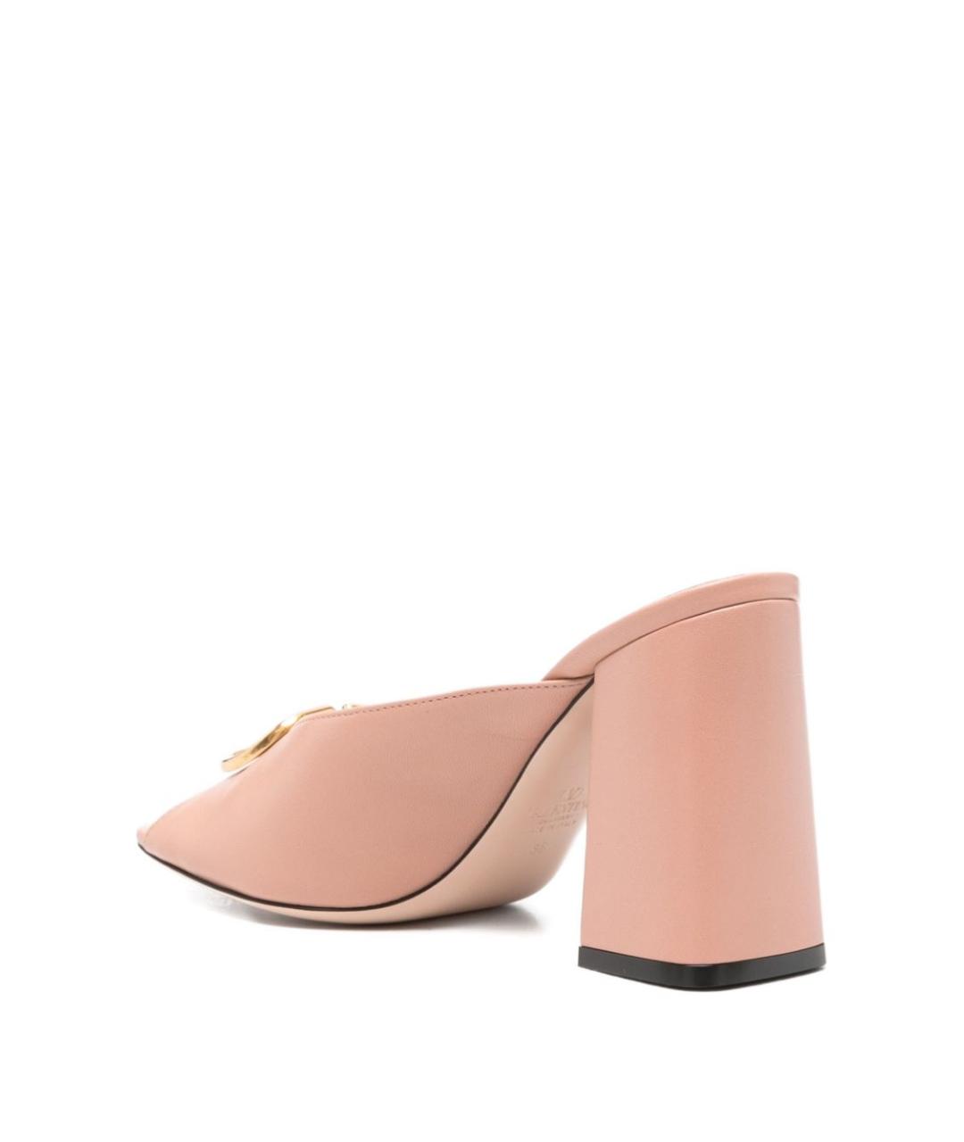 VALENTINO Розовые кожаные мюли, фото 3