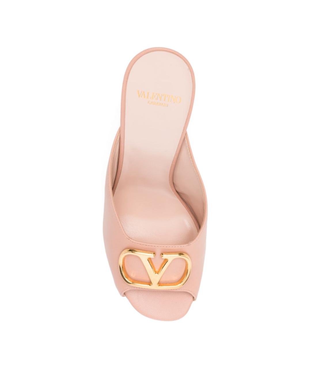 VALENTINO Розовые кожаные мюли, фото 4