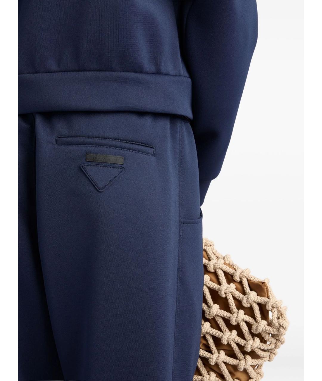 PRADA Синие повседневные брюки, фото 4