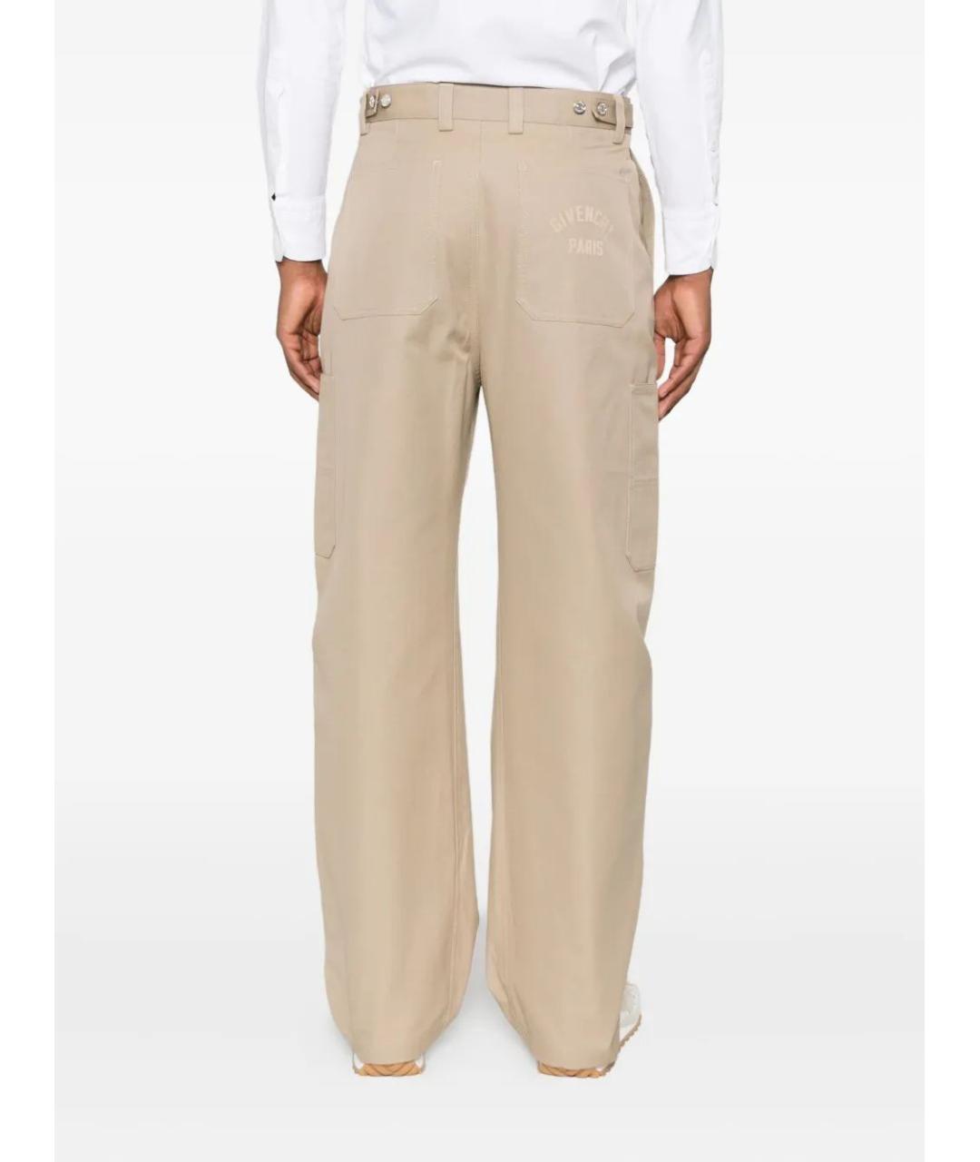 GIVENCHY Бежевые хлопковые повседневные брюки, фото 4