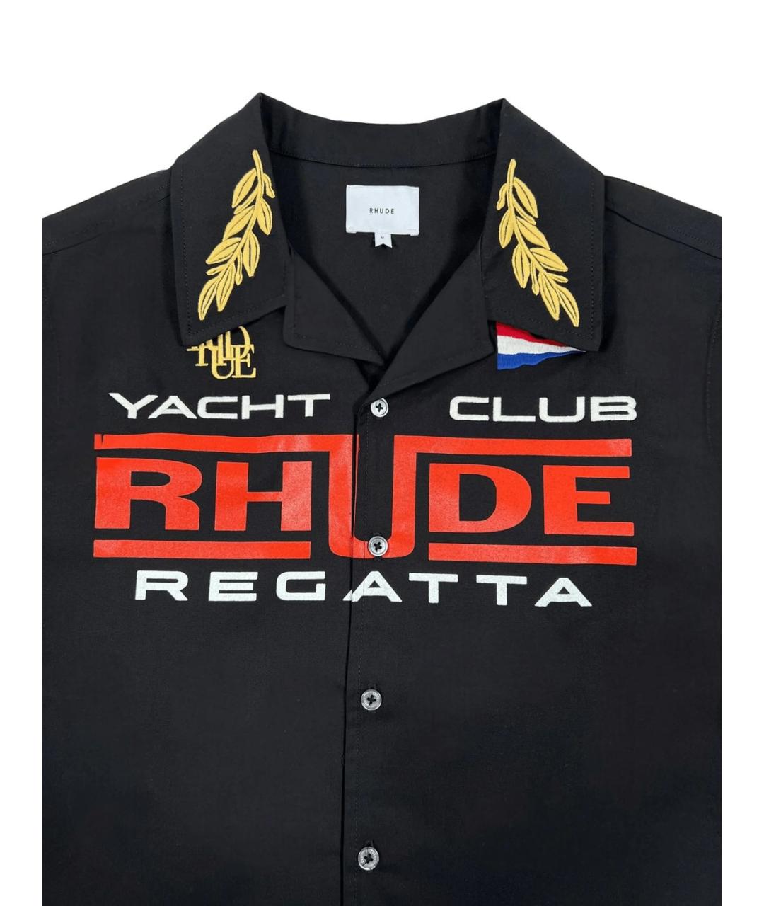 RHUDE Черная хлопковая кэжуал рубашка, фото 5