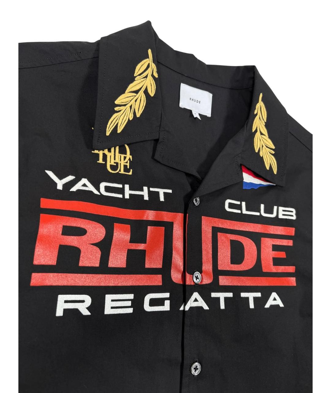 RHUDE Черная хлопковая кэжуал рубашка, фото 3