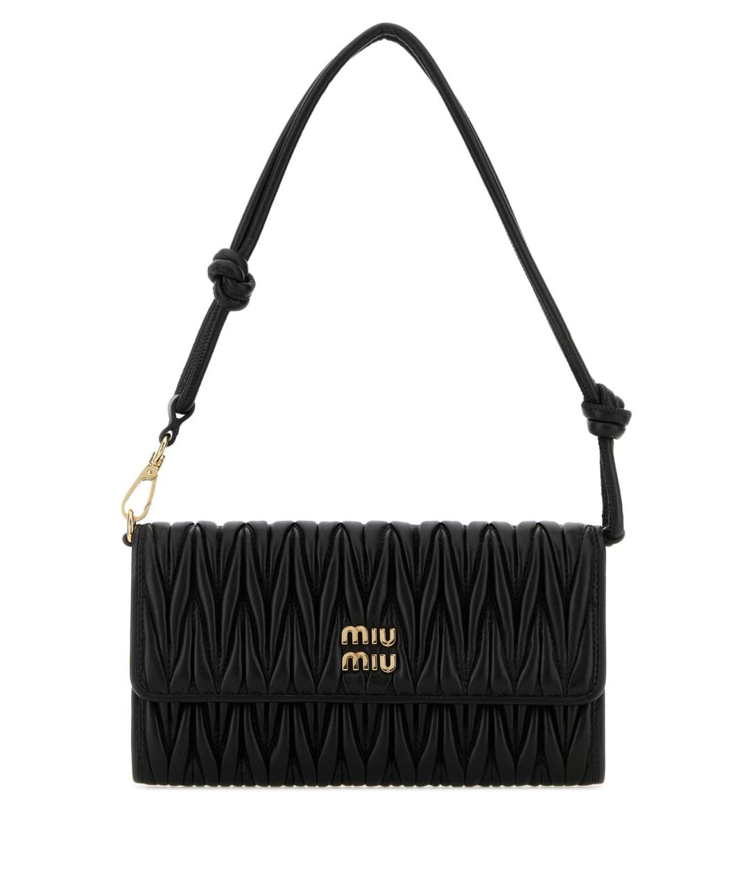 MIU MIU Черная кожаная сумка через плечо, фото 1