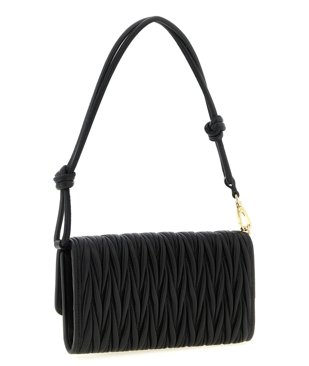 MIU MIU Черная кожаная сумка через плечо, фото 4
