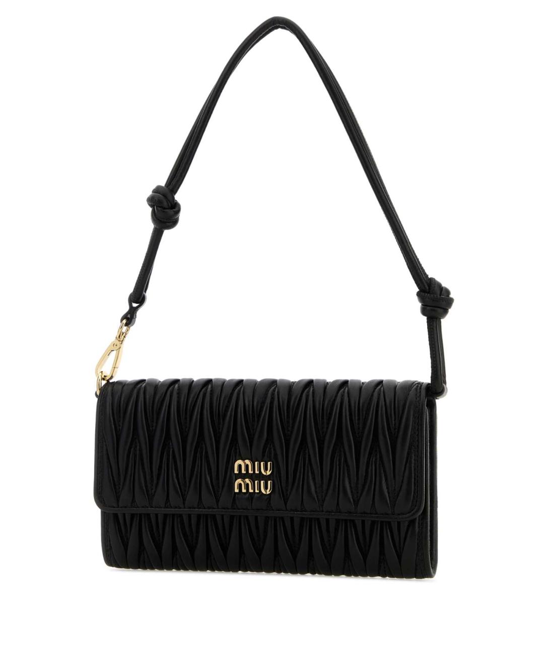 MIU MIU Черная кожаная сумка через плечо, фото 2