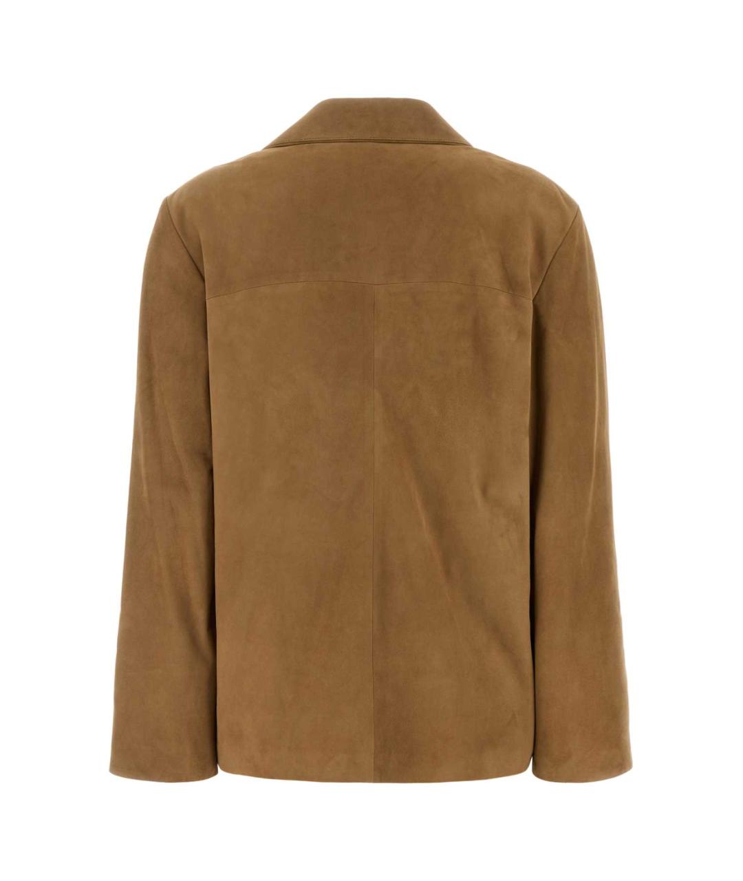 SAINT LAURENT Бежевая кожаная рубашка, фото 2