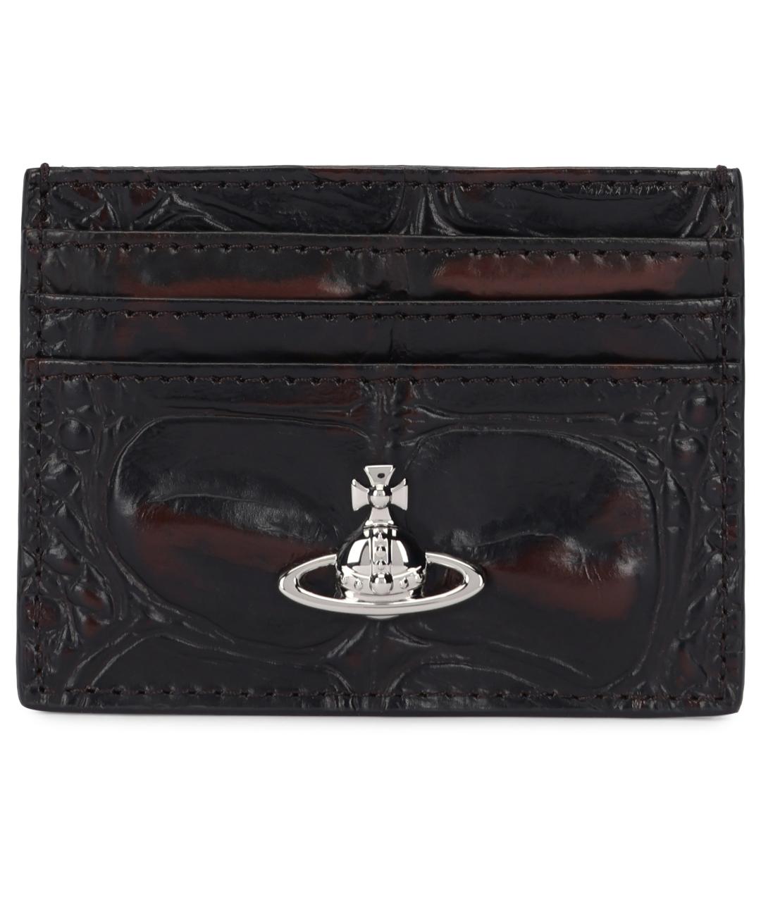 VIVIENNE WESTWOOD Коричневый кожаный кардхолдер, фото 2