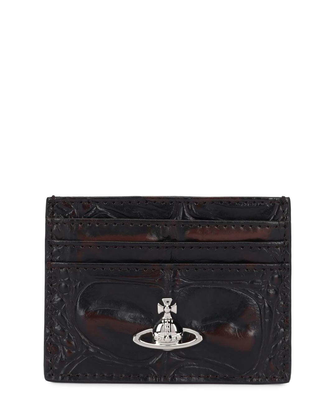 VIVIENNE WESTWOOD Коричневый кожаный кардхолдер, фото 1