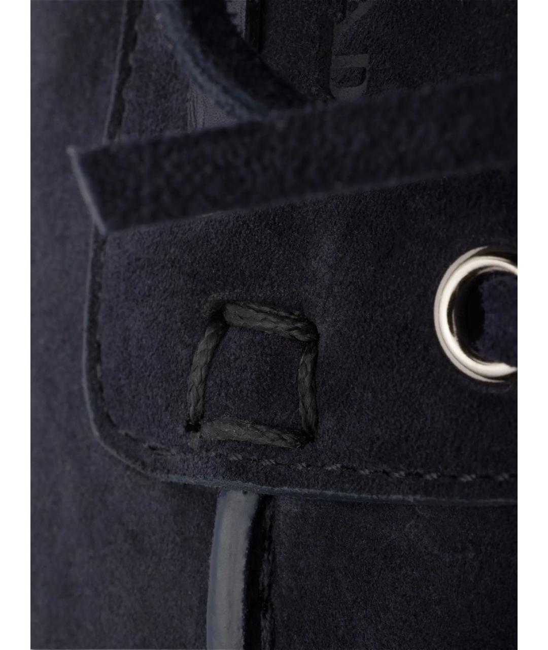 PRADA Темно-синие кожаные лоферы, фото 3