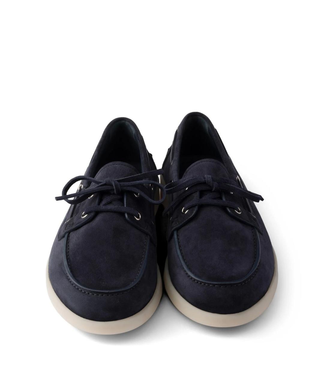 PRADA Темно-синие кожаные лоферы, фото 5