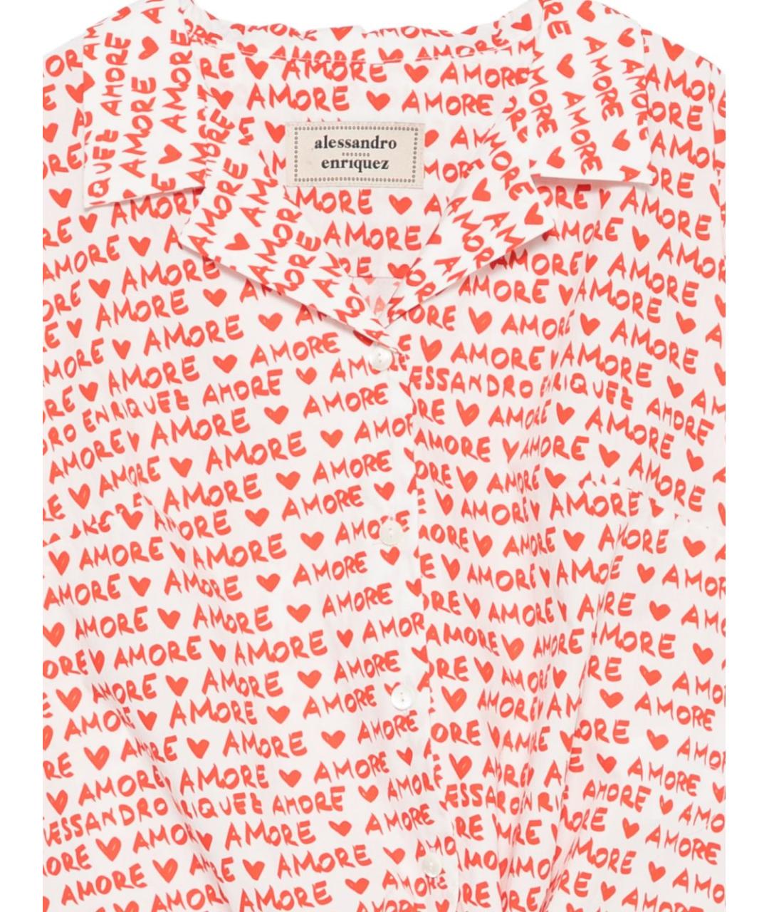 ALESSANDRO ENRIQUEZ Красная хлопковая рубашка, фото 3