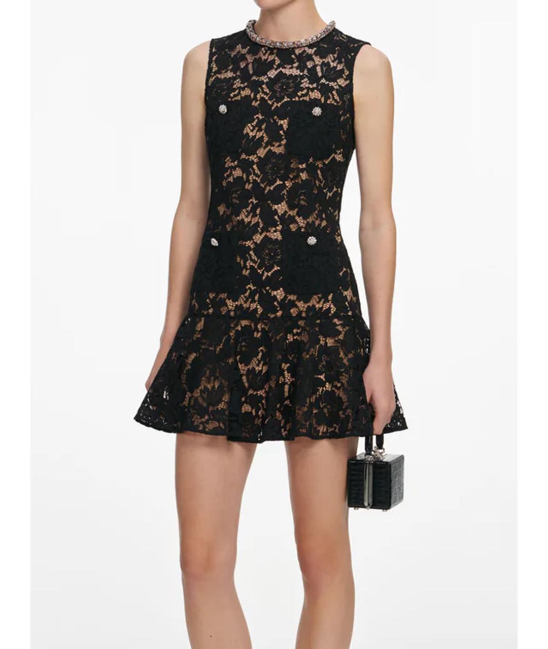 SELF-PORTRAIT Черное полиамидовое вечернее платье, фото 2