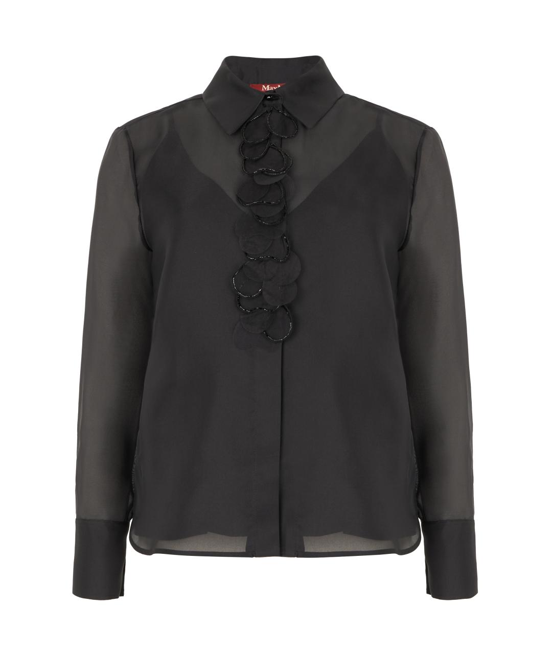 MAX MARA STUDIO Черная шелковая рубашка, фото 1