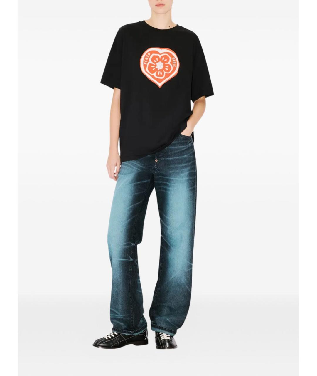 KENZO Черная хлопковая футболка, фото 4