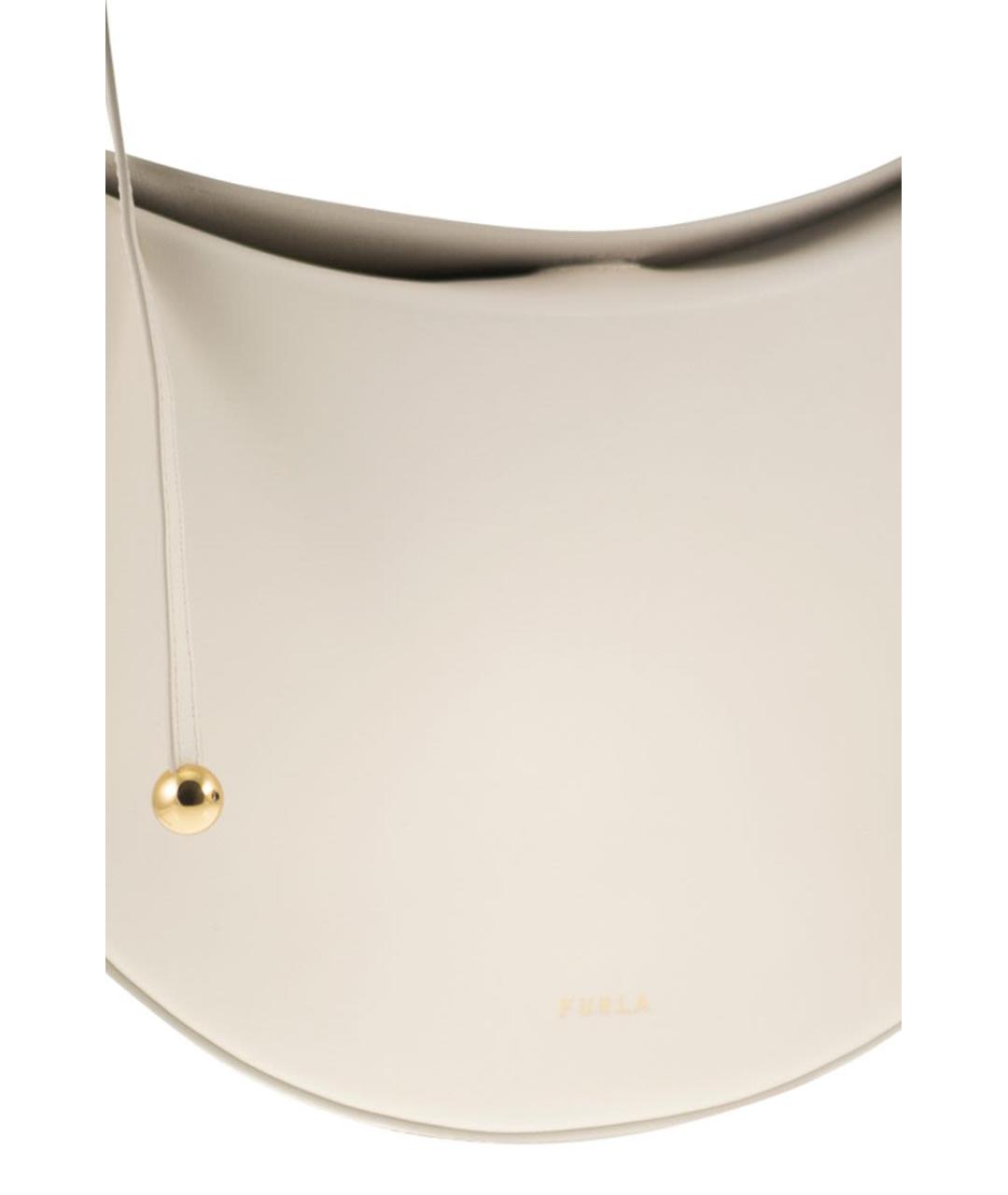 FURLA Белая кожаная сумка с короткими ручками, фото 5
