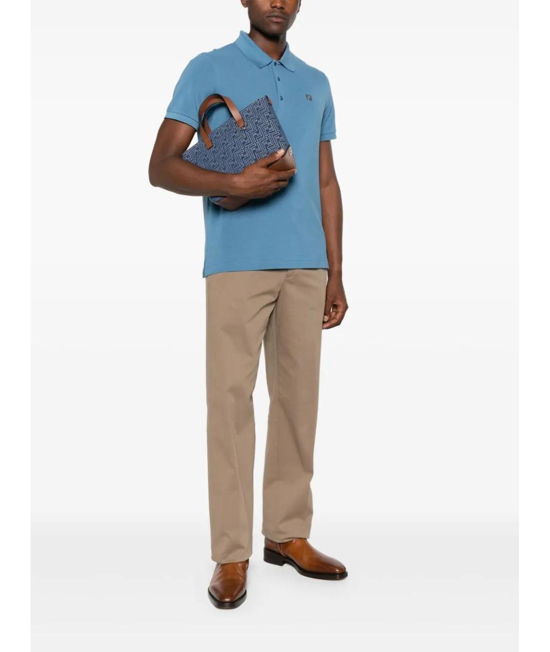 FENDI Синяя хлопковая сумка на плечо, фото 2