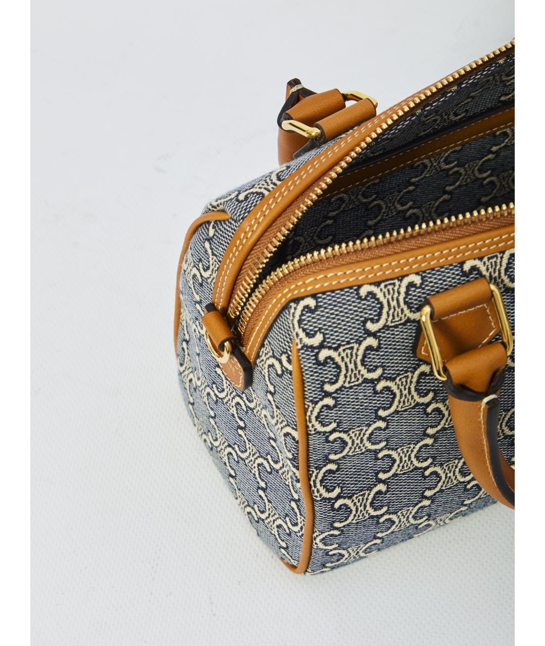 CELINE Синяя сумка с короткими ручками, фото 4