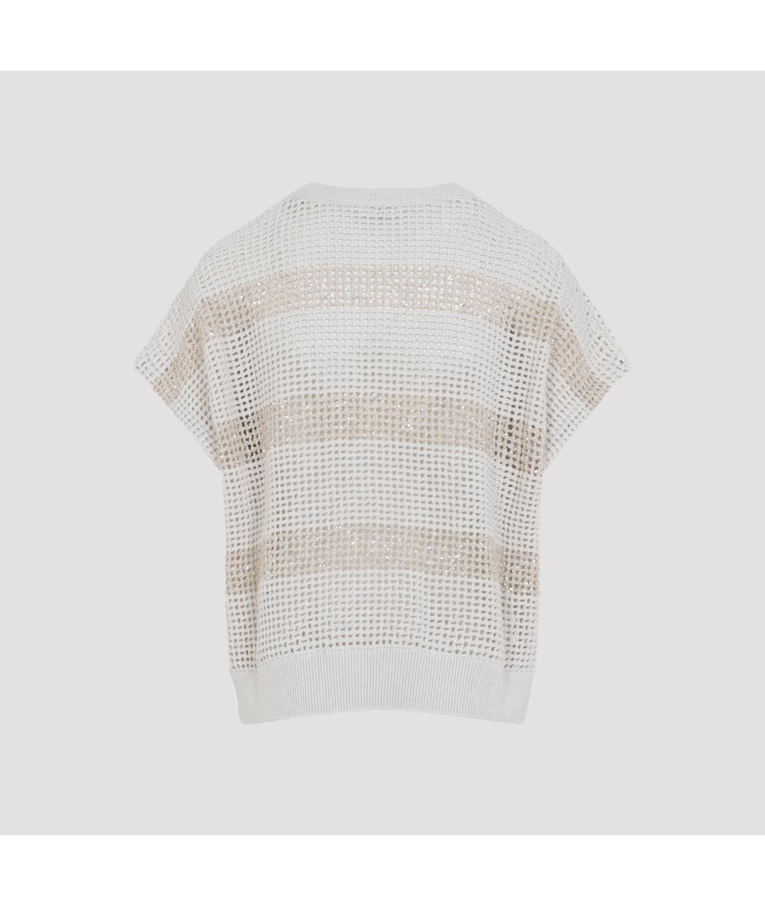 BRUNELLO CUCINELLI Бежевый хлопковый джемпер / свитер, фото 3