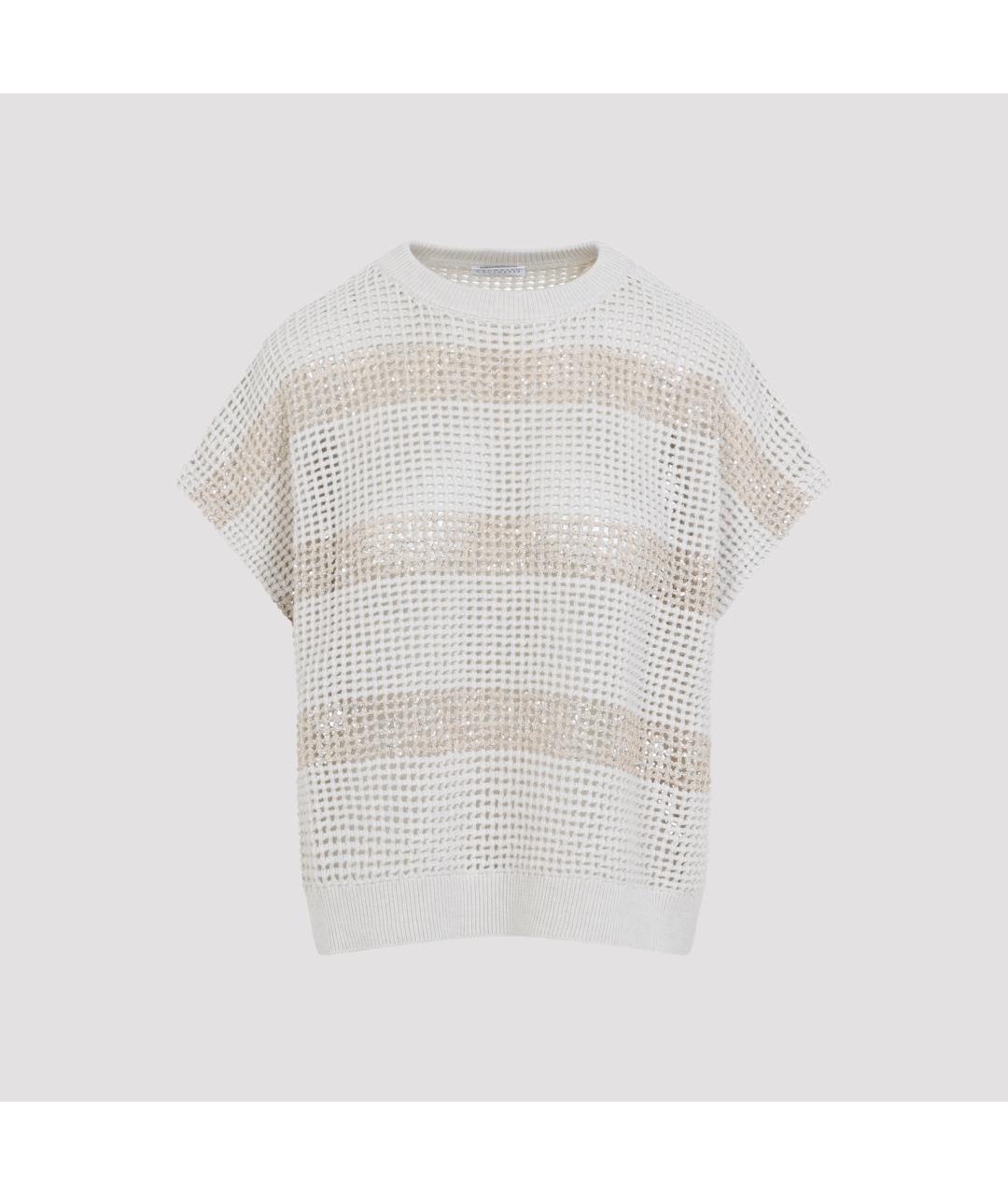 BRUNELLO CUCINELLI Бежевый хлопковый джемпер / свитер, фото 2