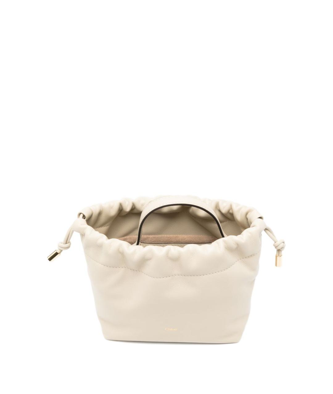 CHLOE Бежевая кожаная сумка с короткими ручками, фото 4