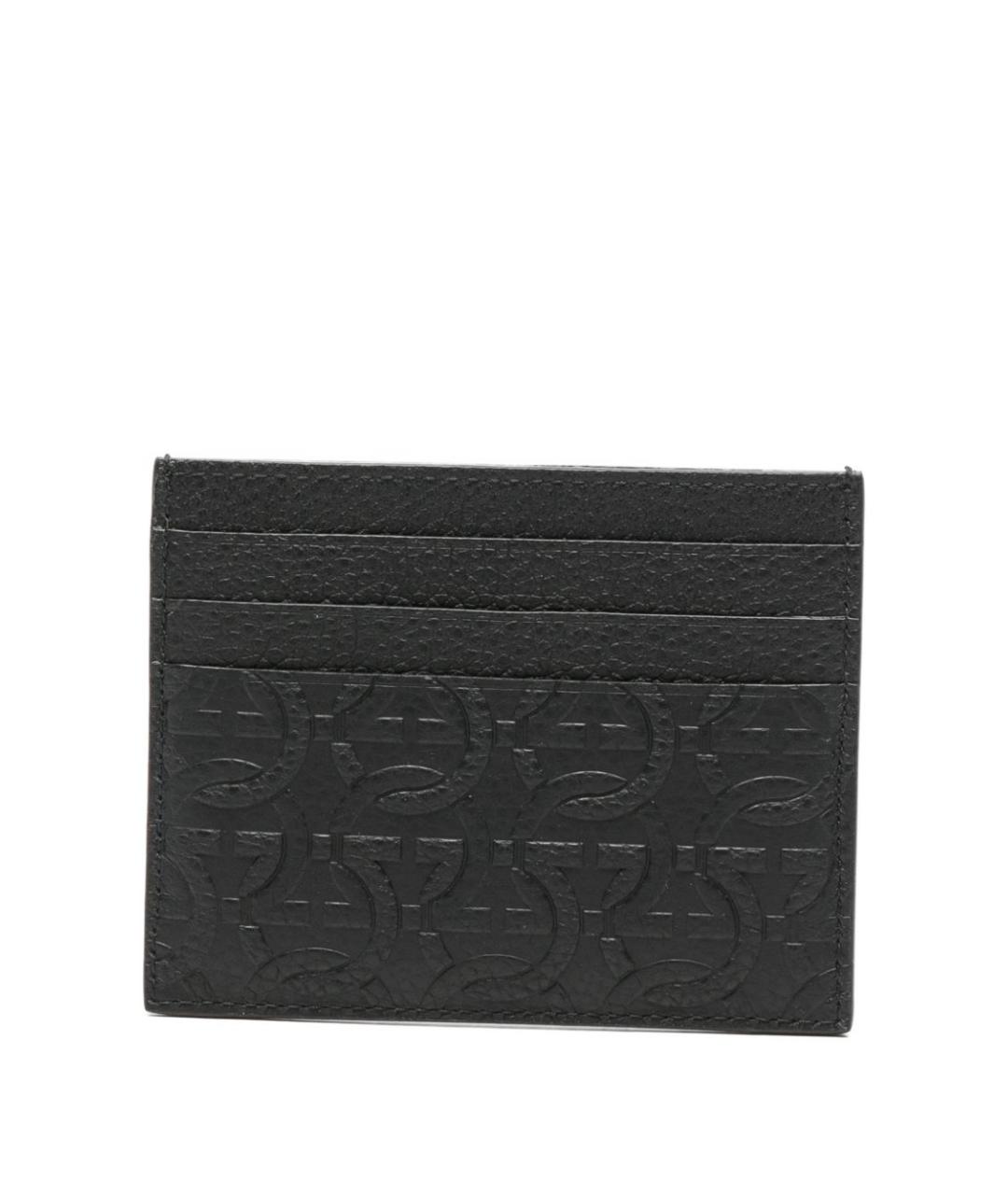 FERRAGAMO Черный кожаный кардхолдер, фото 2