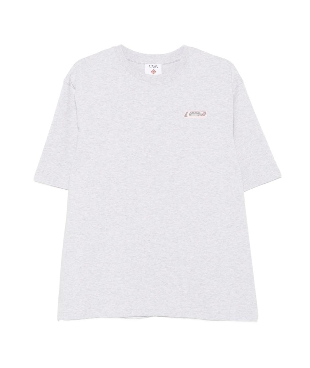 CASABLANCA Серая хлопковая футболка, фото 1