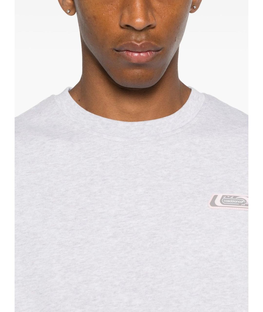 CASABLANCA Серая хлопковая футболка, фото 2