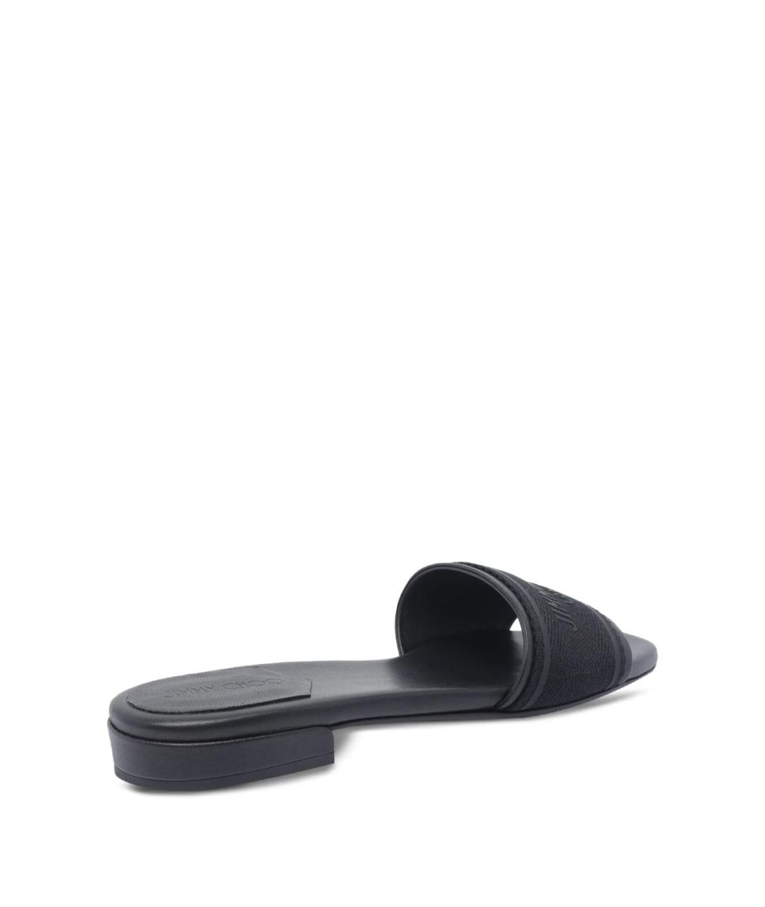 JIMMY CHOO Черные текстильные шлепанцы, фото 3